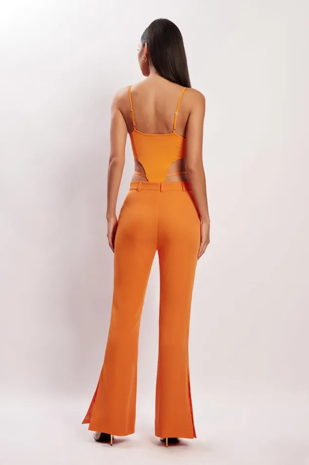 Meshki Bodysuits Steph Cut Out Bodysuit With Hardware 8211 Tangerine Tangerine 8211 Women Meshki Bodysuits Steph Cut Out Bodysuit With Hardware 8211 Tangerine Tangerine 8211 Women