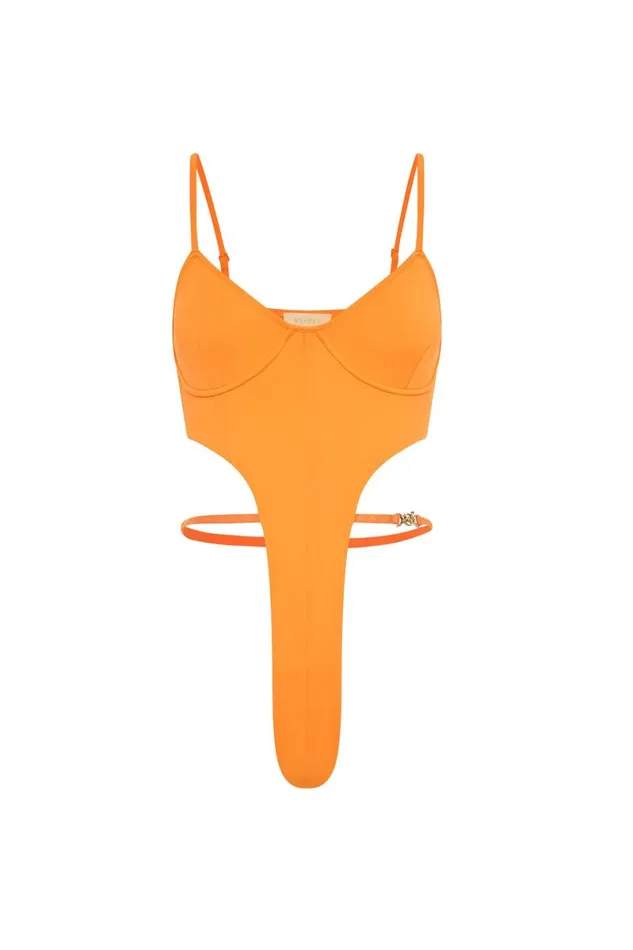 Meshki Bodysuits Steph Cut Out Bodysuit With Hardware 8211 Tangerine Tangerine 8211 Women Meshki Bodysuits Steph Cut Out Bodysuit With Hardware 8211 Tangerine Tangerine 8211 Women