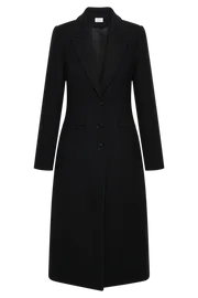Meshki Coats and Jackets Adelaide Cinched Wool Coat 8211 Black Black 8211 Women