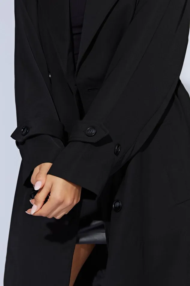 Meshki Coats and Jackets Keily Super Oversized Trench Coat 8211 Black Black 8211 Women
