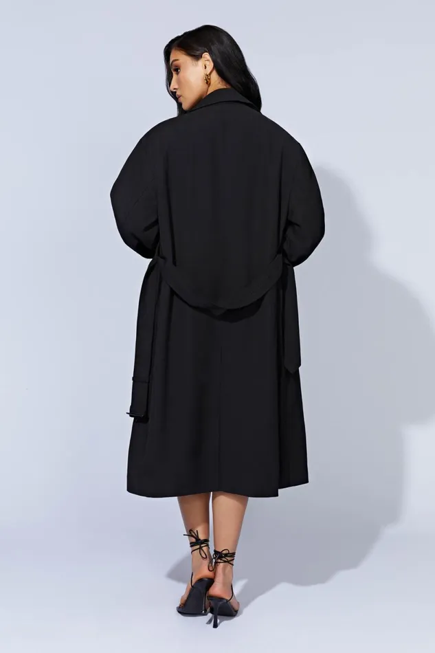 Meshki Coats and Jackets Keily Super Oversized Trench Coat 8211 Black Black 8211 Women