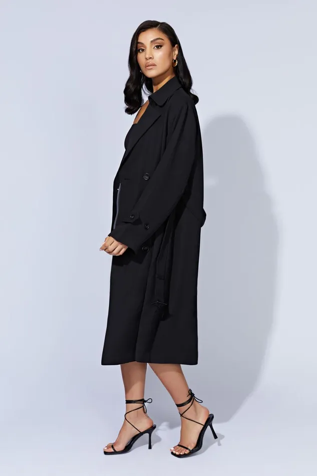 Meshki Coats and Jackets Keily Super Oversized Trench Coat 8211 Black Black 8211 Women