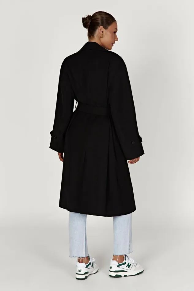 Meshki Coats and Jackets Keily Super Oversized Trench Coat 8211 Black Black 8211 Women