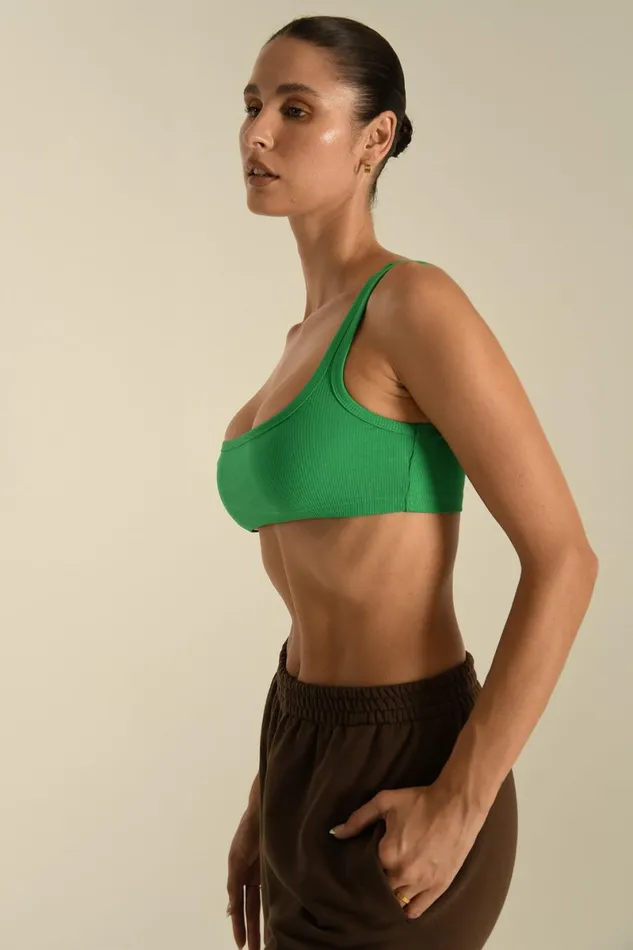 Meshki Crop Tops Jackie Scoop Neck Crop Top 8211 Bright Green Bright Green 8211 Women Meshki Crop Tops Jackie Scoop Neck Crop Top 8211 Bright Green Bright Green 8211 Women