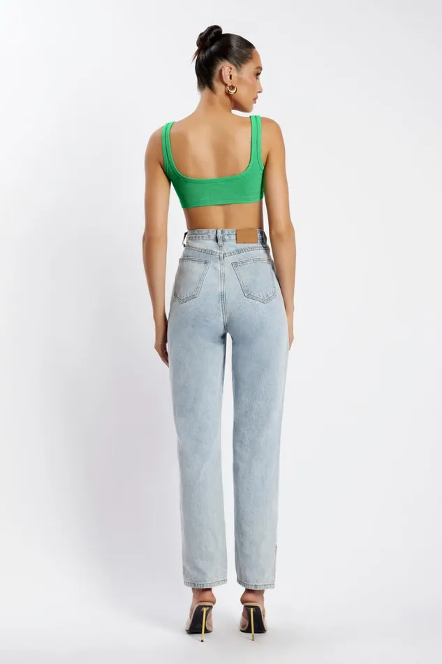Meshki Crop Tops Jackie Scoop Neck Crop Top 8211 Bright Green Bright Green 8211 Women Meshki Crop Tops Jackie Scoop Neck Crop Top 8211 Bright Green Bright Green 8211 Women