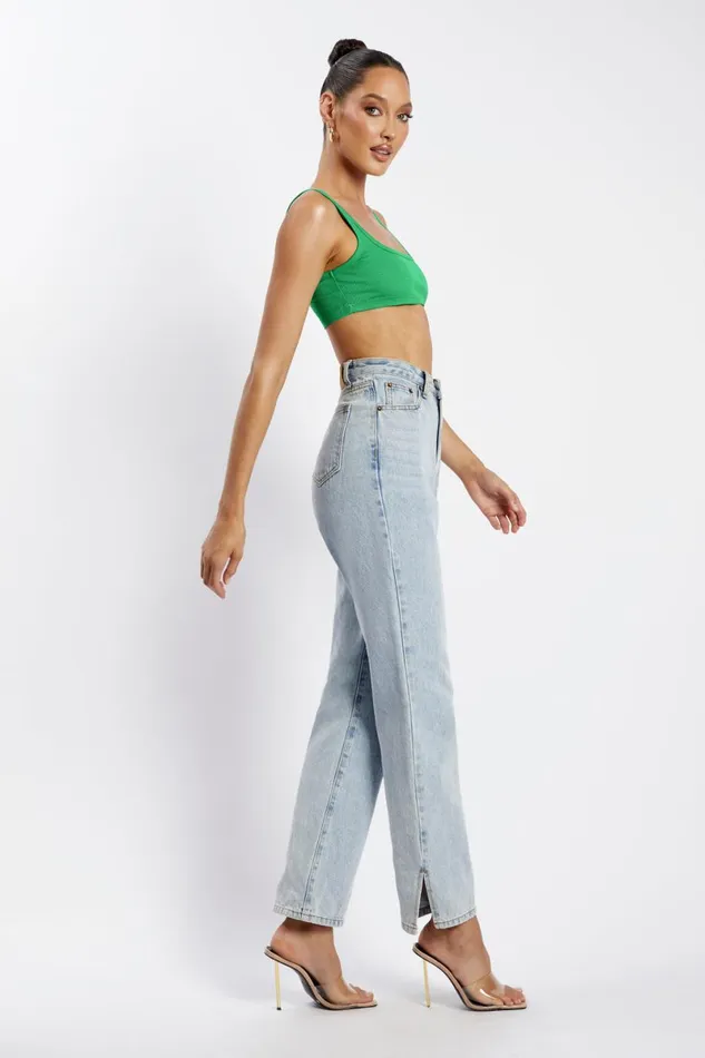 Meshki Crop Tops Jackie Scoop Neck Crop Top 8211 Bright Green Bright Green 8211 Women Meshki Crop Tops Jackie Scoop Neck Crop Top 8211 Bright Green Bright Green 8211 Women