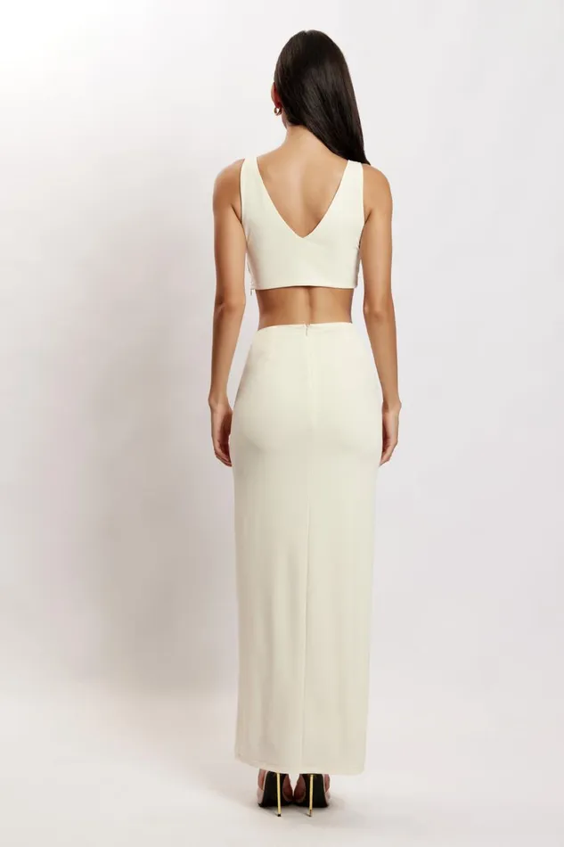 Meshki Crop Tops Jacqui Triangle Hardware Crop Top 8211 Bone Bone 8211 Women Meshki Crop Tops Jacqui Triangle Hardware Crop Top 8211 Bone Bone 8211 Women
