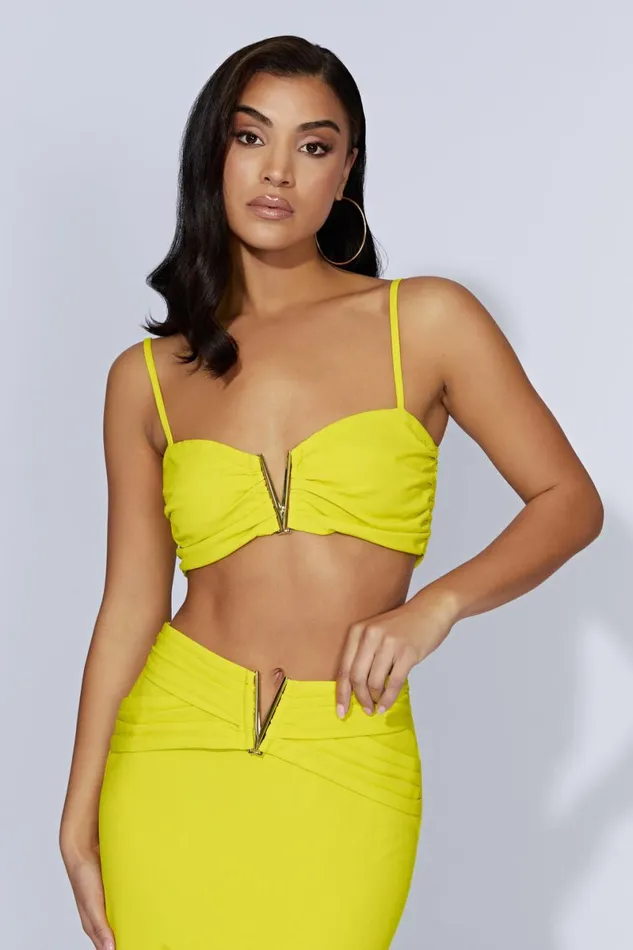 Meshki Crop Tops Maryse VHardware Crop Top 8211 Fresh Green Freshgreen 8211 Women Meshki Crop Tops Maryse VHardware Crop Top 8211 Fresh Green Freshgreen 8211 Women