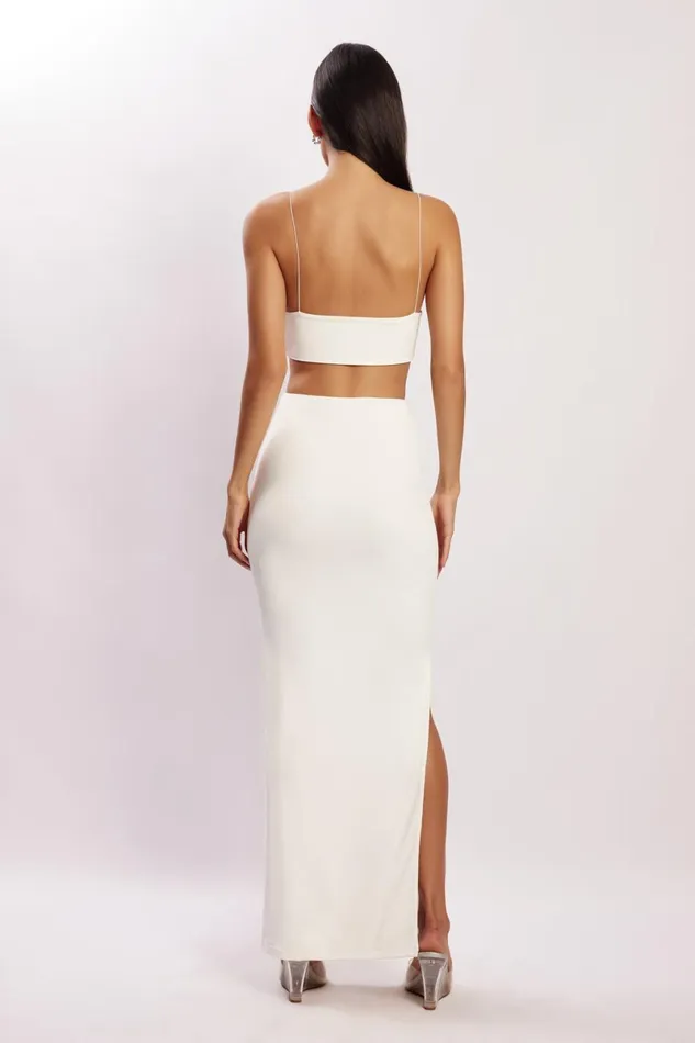 Meshki Crop Tops Montana Ruched Cut Out Crop Top 8211 White White 8211 Women Meshki Crop Tops Montana Ruched Cut Out Crop Top 8211 White White 8211 Women