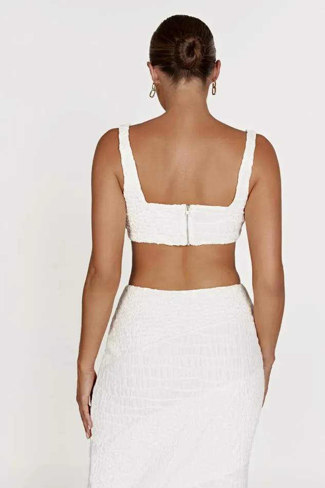 Meshki Crop Tops Nyah Textured Crop Top 8211 White White 8211 Women