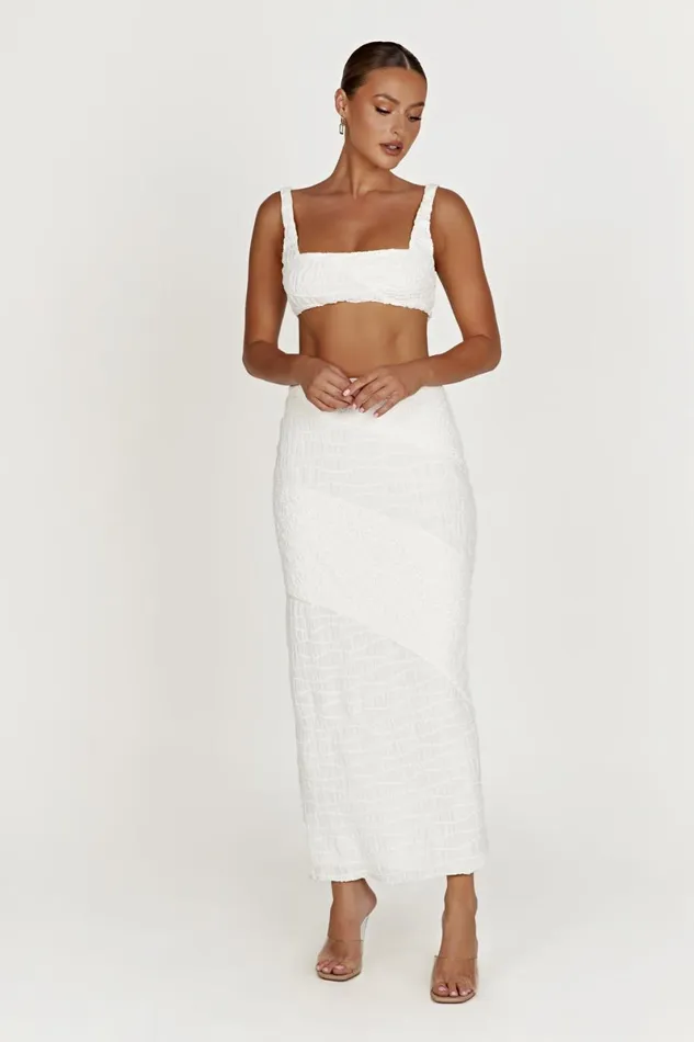 Meshki Crop Tops Nyah Textured Crop Top 8211 White White 8211 Women
