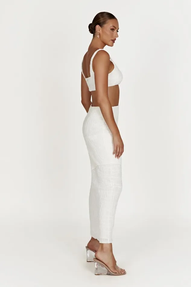 Meshki Crop Tops Nyah Textured Crop Top 8211 White White 8211 Women
