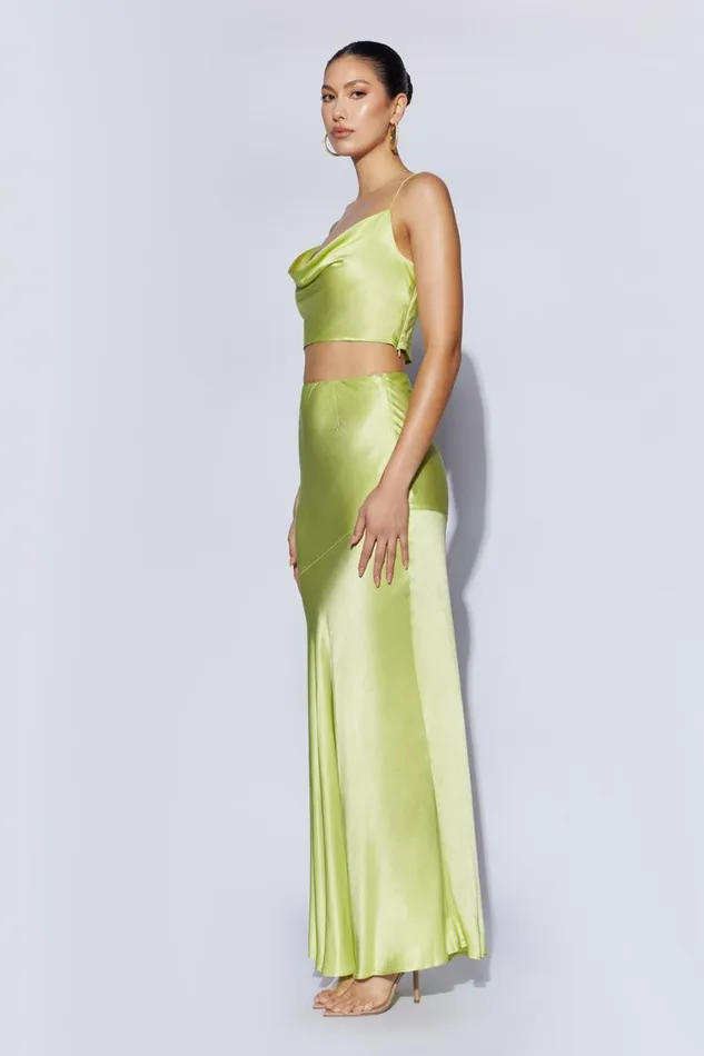Meshki Crop Tops Poppy Satin Cowl Neck Top 8211 Pistachio Green Pistachiogreen 8211 Women Meshki Crop Tops Poppy Satin Cowl Neck Top 8211 Pistachio Green Pistachiogreen 8211 Women