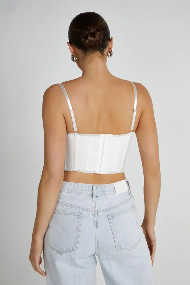 Meshki Crop Tops Sansa Lace Bustier 8211 White White 8211 Women