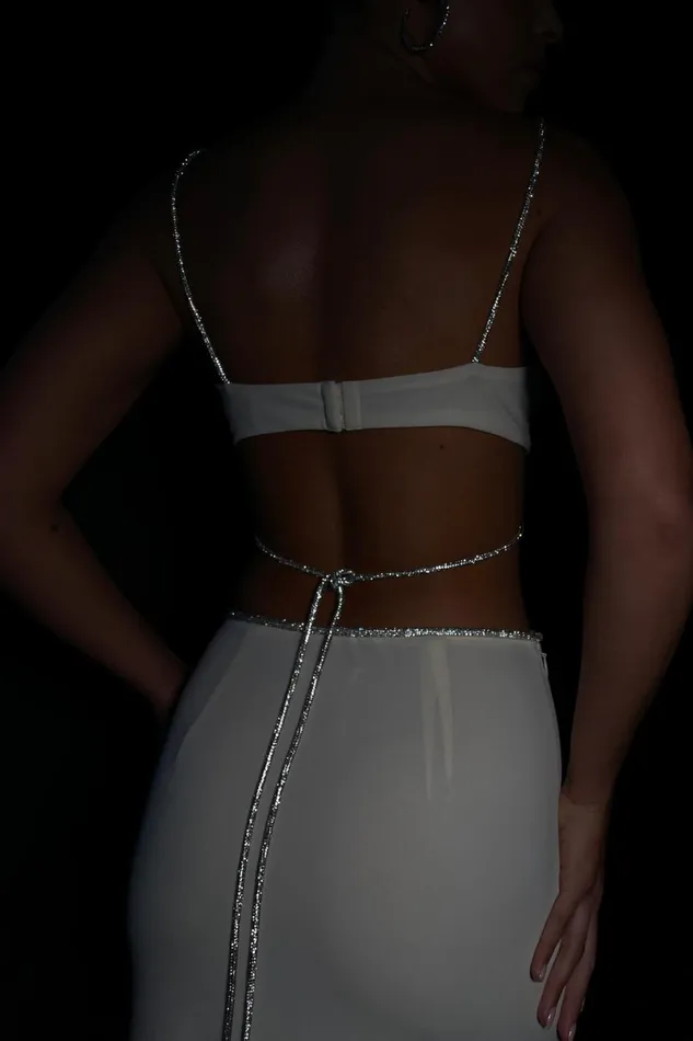Meshki Crop Tops Sweeney Diamante Bralette Top 8211 Bone Bone 8211 Women Meshki Crop Tops Sweeney Diamante Bralette Top 8211 Bone Bone 8211 Women