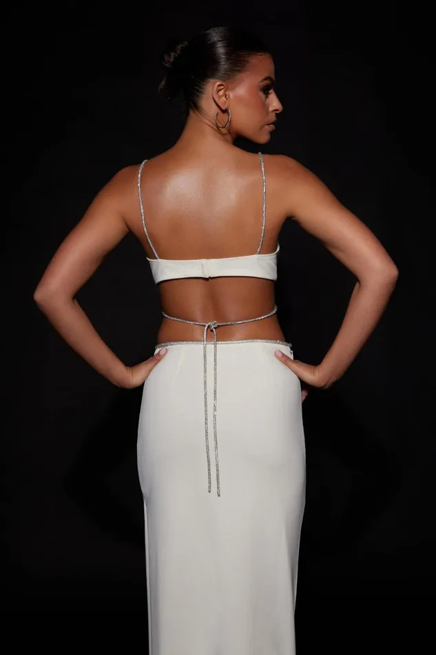 Meshki Crop Tops Sweeney Diamante Bralette Top 8211 Bone Bone 8211 Women Meshki Crop Tops Sweeney Diamante Bralette Top 8211 Bone Bone 8211 Women