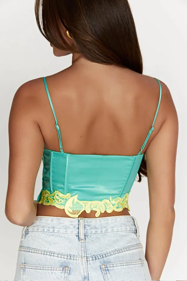 Meshki Crop Tops Tatiana Corset Top With Lace 8211 Mint Mint 8211 Women Meshki Crop Tops Tatiana Corset Top With Lace 8211 Mint Mint 8211 Women