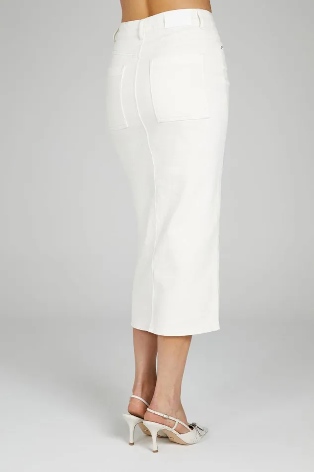 Meshki Denim Acacia Denim Midi Skirt 8211 Ecru Ecru 8211 Women