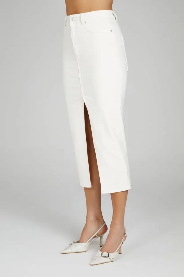 Meshki Denim Acacia Denim Midi Skirt 8211 Ecru Ecru 8211 Women