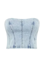 Meshki Denim Jordana Denim Tube Top 8211 Light Blue Lightblue 8211 Women