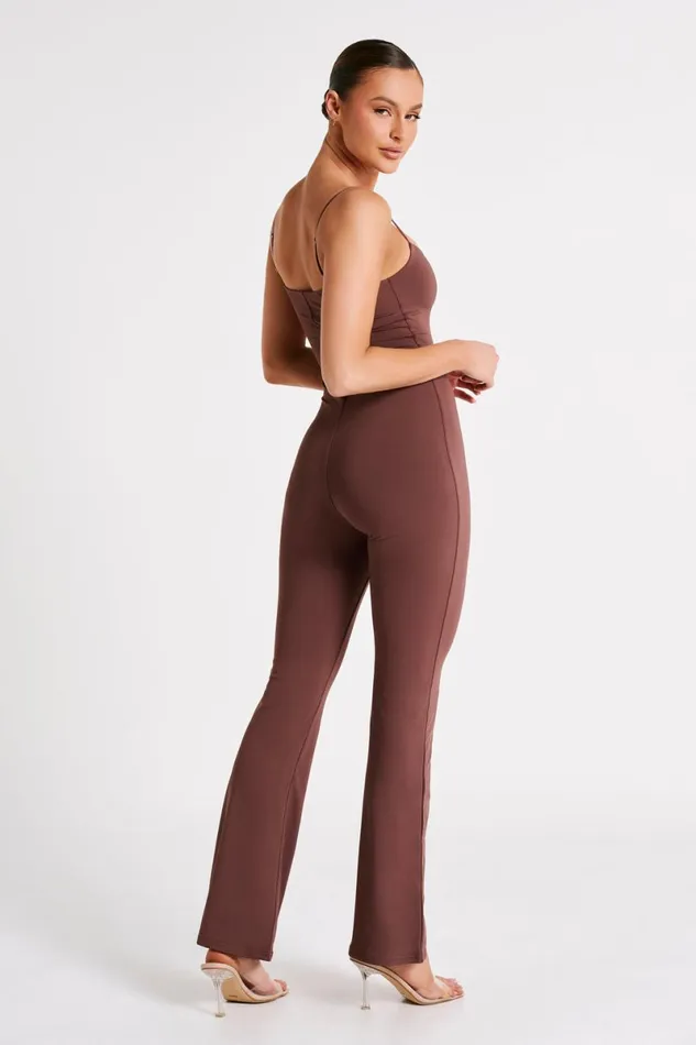 Meshki Jumpsuits and Rompers Adelaide Recycled Nylon Jumpsuit 8211 Mocha Mocha 8211 Women