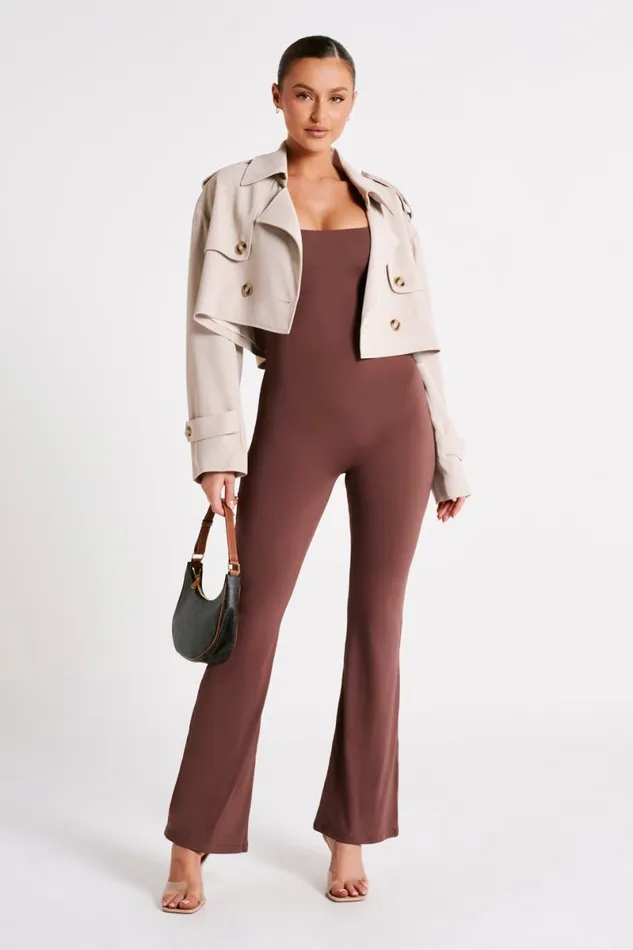 Meshki Jumpsuits and Rompers Adelaide Recycled Nylon Jumpsuit 8211 Mocha Mocha 8211 Women
