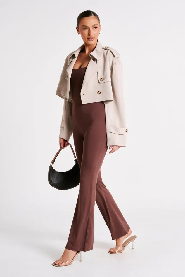 Meshki Jumpsuits and Rompers Adelaide Recycled Nylon Jumpsuit 8211 Mocha Mocha 8211 Women
