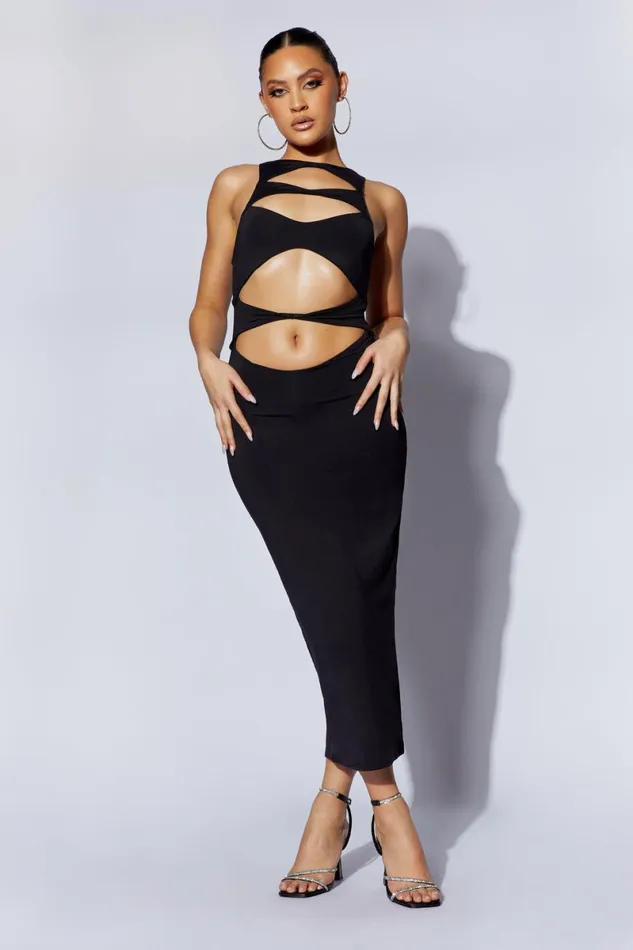 Meshki Maxi Dresses Chloe Cut Out Maxi Dress 8211 Black Black 8211 Women