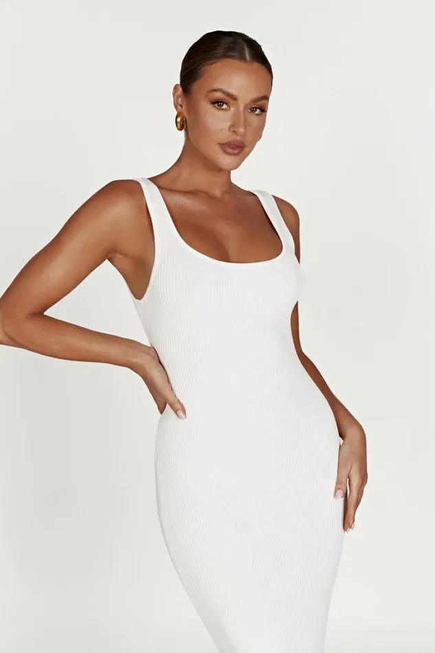 Meshki Maxi Dresses Hadley Backless Knit Maxi Dress 8211 White White 8211 Women