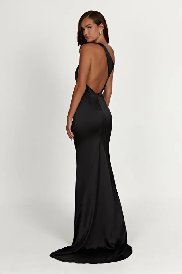 Meshki Maxi Dresses Harper One Shoulder Gown 8211 Black Black 8211 Women