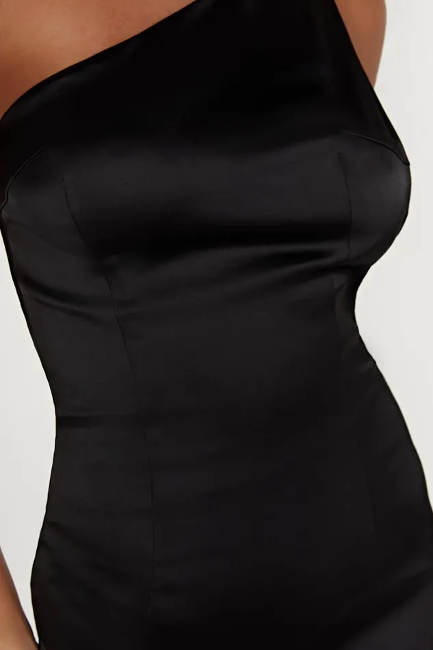 Meshki Maxi Dresses Harper One Shoulder Gown 8211 Black Black 8211 Women