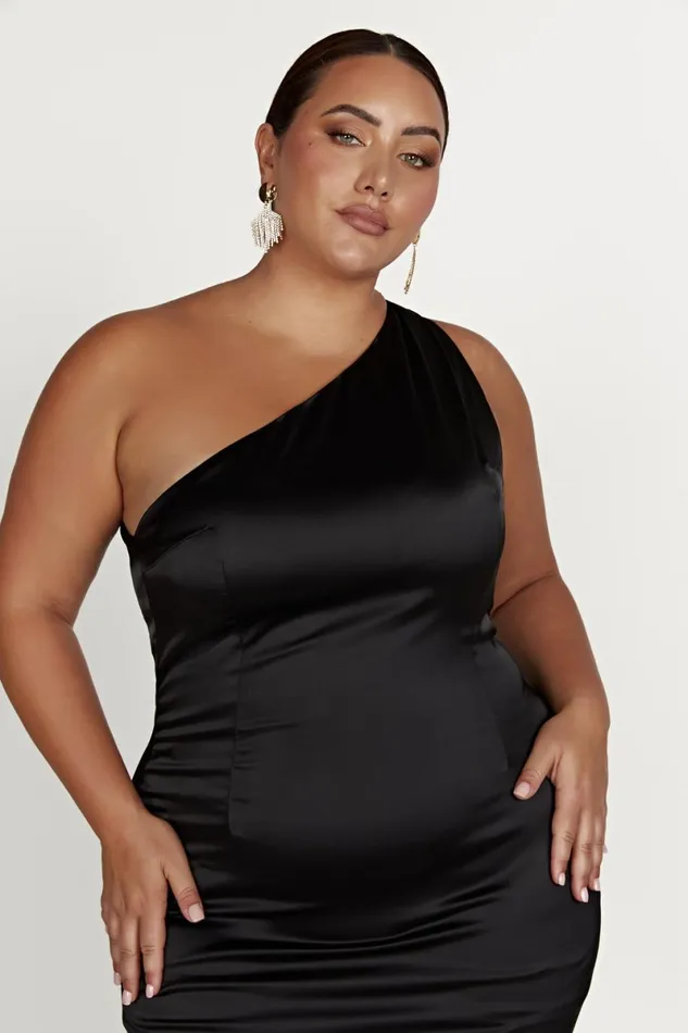 Meshki Maxi Dresses Harper One Shoulder Gown 8211 Black Black 8211 Women