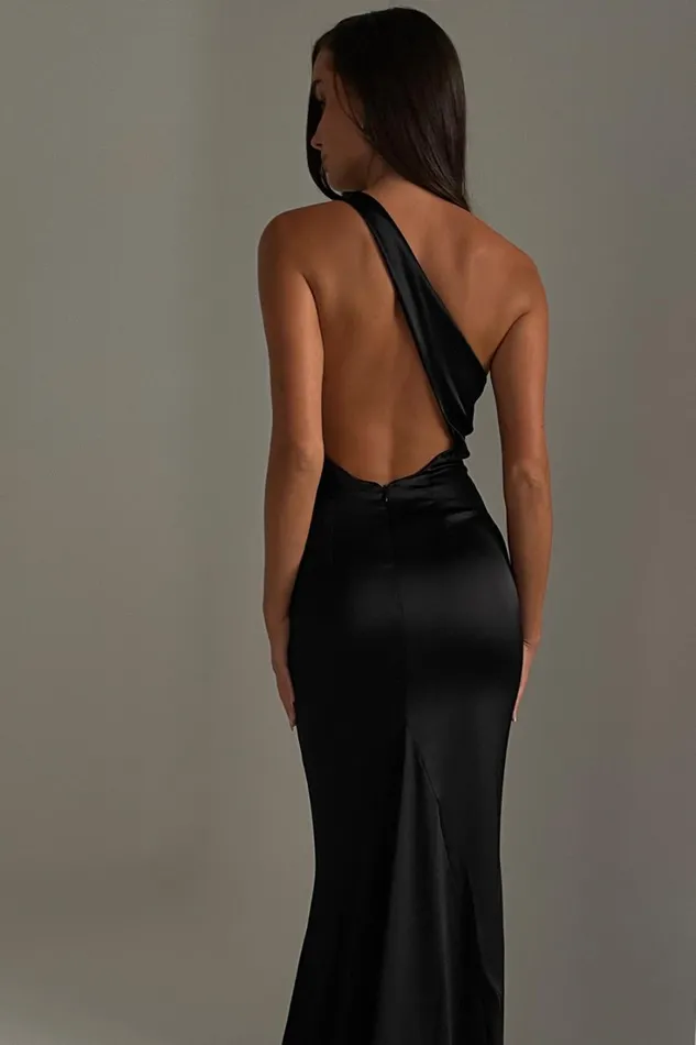Meshki Maxi Dresses Harper One Shoulder Gown 8211 Black Black 8211 Women