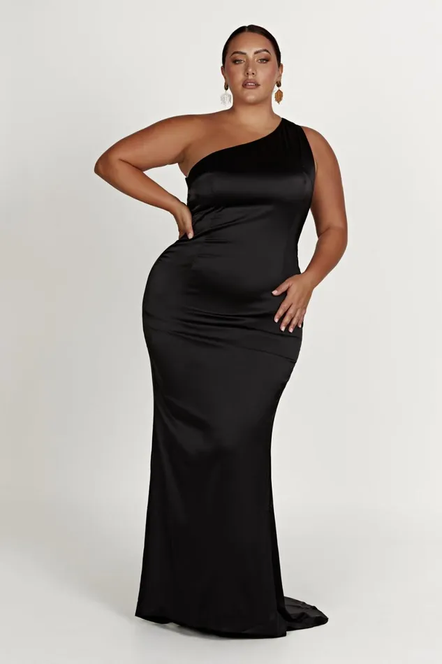 Meshki Maxi Dresses Harper One Shoulder Gown 8211 Black Black 8211 Women