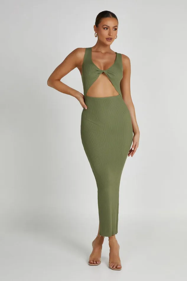 Meshki Maxi Dresses Kaesha Knit Maxi Dress 8211 Olive Olive 8211 Women
