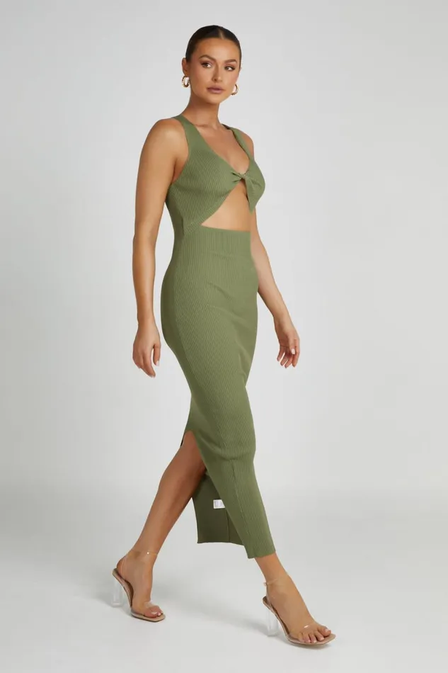 Meshki Maxi Dresses Kaesha Knit Maxi Dress 8211 Olive Olive 8211 Women