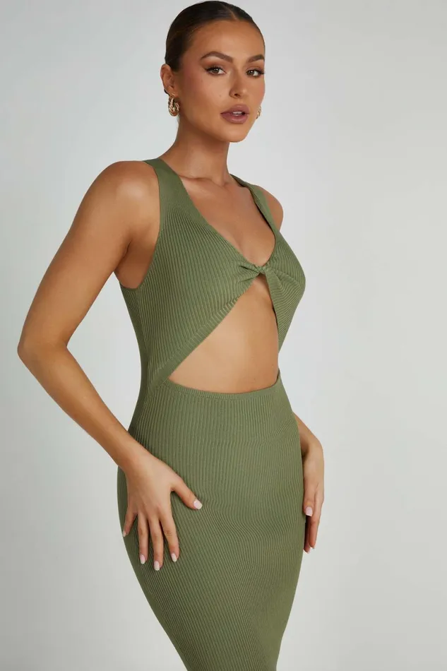 Meshki Maxi Dresses Kaesha Knit Maxi Dress 8211 Olive Olive 8211 Women