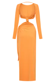 Meshki Maxi Dresses Kiandra Slinky Knot Maxi Dress 8211 Orange Orange 8211 Women
