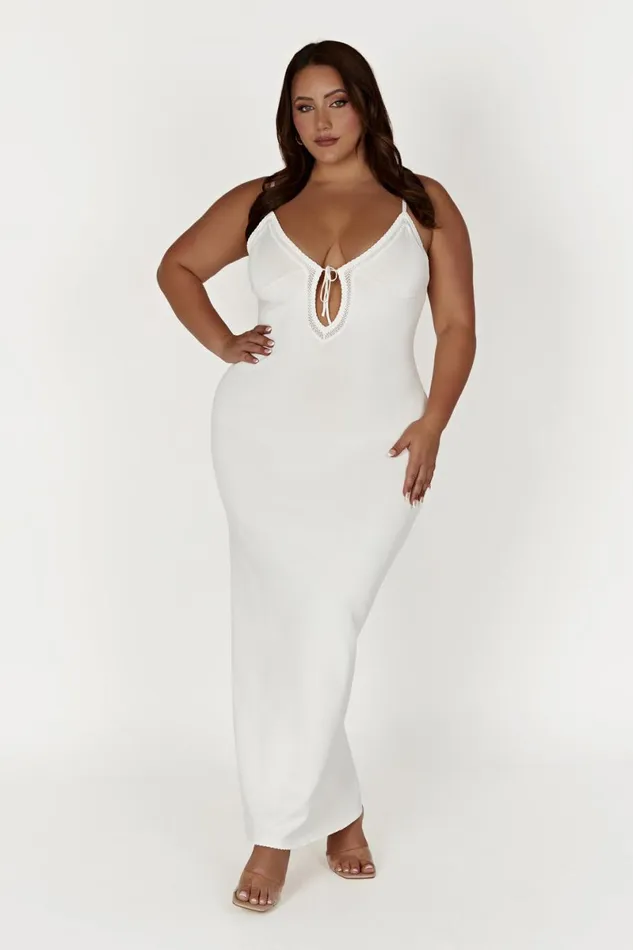 Meshki Maxi Dresses Maia Pointelle Knit Maxi Dress 8211 White White 8211 Women
