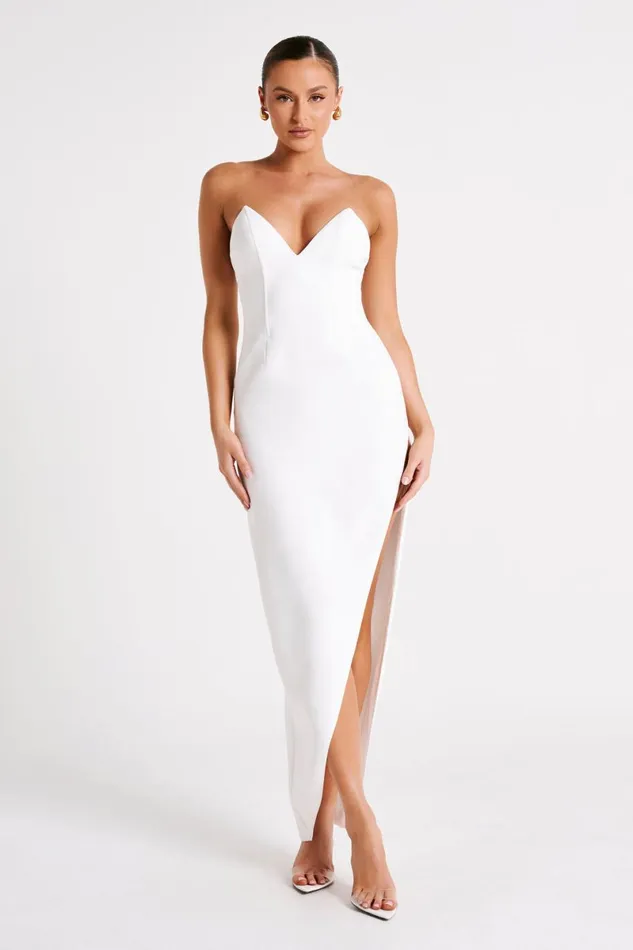 Meshki Maxi Dresses Natasha Pointed Corset Maxi Dress 8211 White White 8211 Women
