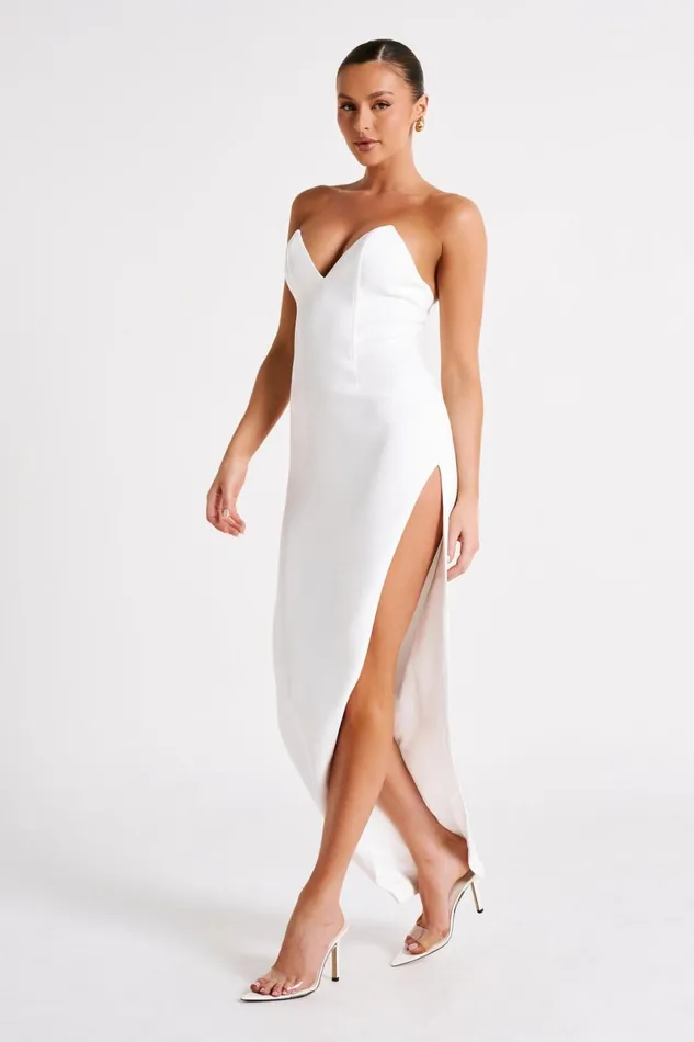Meshki Maxi Dresses Natasha Pointed Corset Maxi Dress 8211 White White 8211 Women