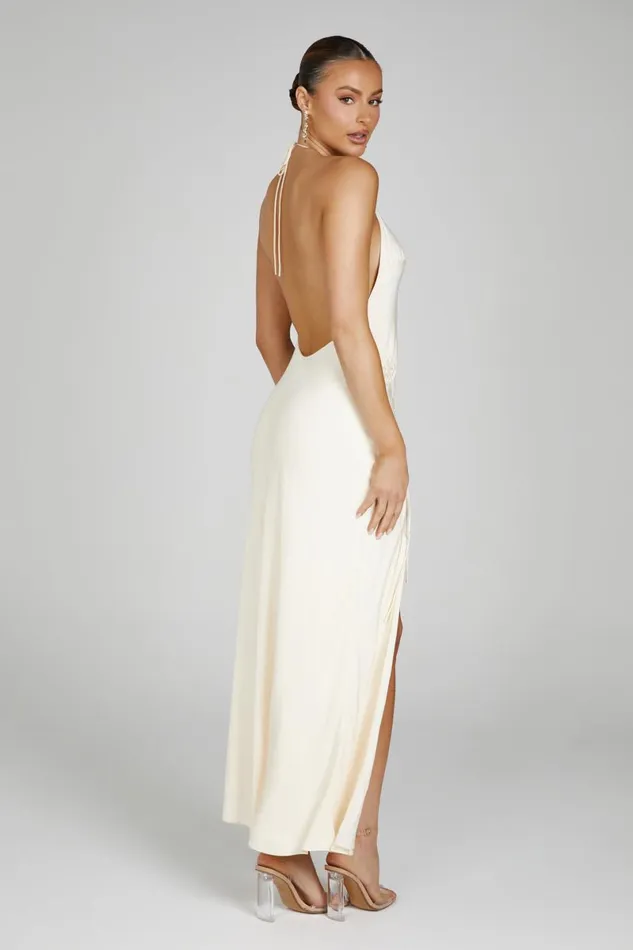 Meshki Maxi Dresses Polly Halter Maxi Dress 8211 Bone Bone 8211 Women