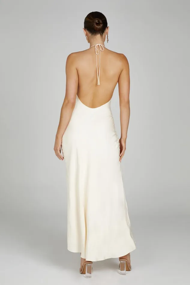 Meshki Maxi Dresses Polly Halter Maxi Dress 8211 Bone Bone 8211 Women