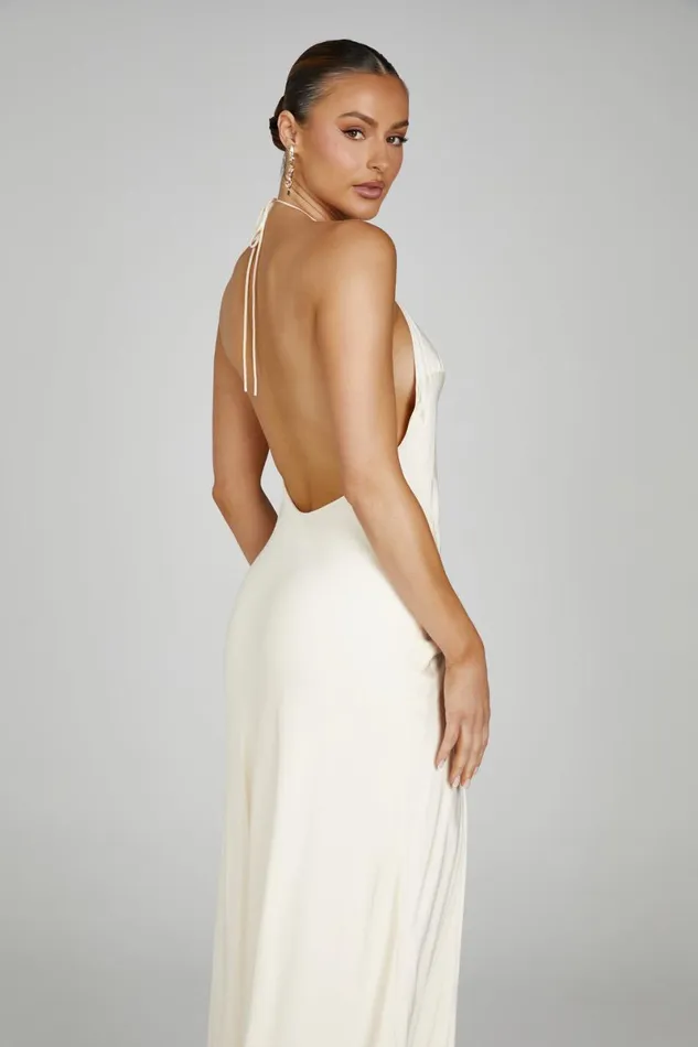 Meshki Maxi Dresses Polly Halter Maxi Dress 8211 Bone Bone 8211 Women