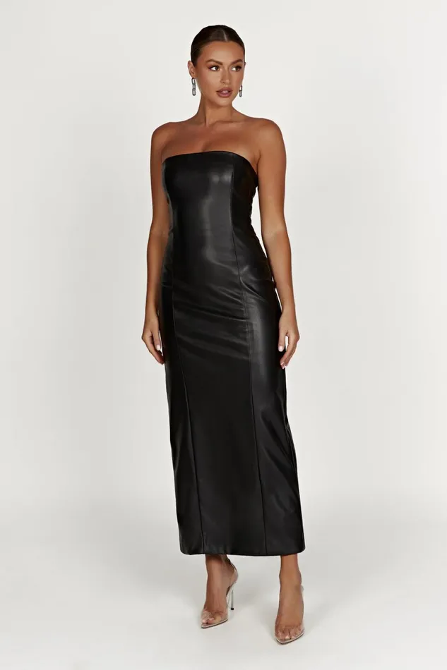 Meshki Maxi Dresses Roberta Pu Maxi Dress 8211 Black Black 8211 Women