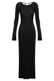 Meshki Maxi Dresses Talia Maxi Open Back Knit Dress 8211 Black Black 8211 Women