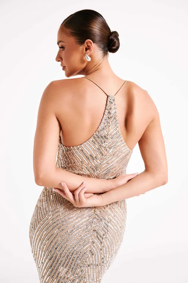 Meshki Maxi Dresses Tierra Sequin Maxi Dress 8211 Silver Silver 8211 Women