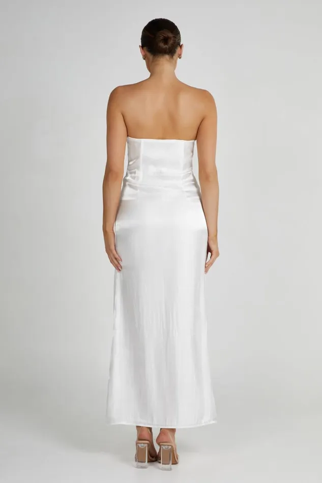 Meshki Midi Dresses Chantelle Liquid Satin Midi Dress 8211 White White 8211 Women