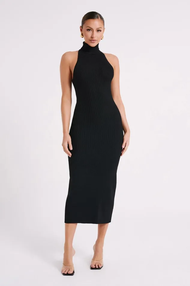 Meshki Midi Dresses Connie Turtleneck Knit Midi Dress 8211 Black Black 8211 Women