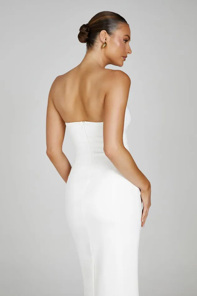 Meshki Midi Dresses Marianne Strapless Crepe Midi Dress 8211 White White 8211 Women
